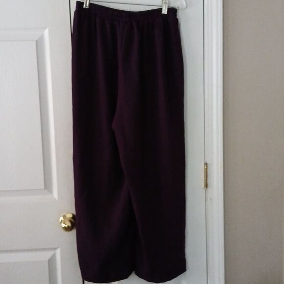 R&M Richards eggplant purple 2 in 1 blouse jacket and pant set Sz 14W - Picture 2 of 8